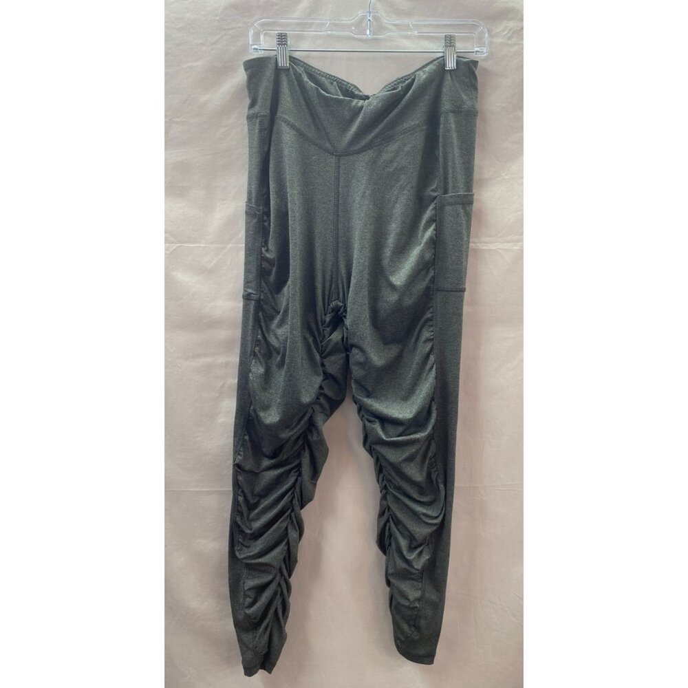 Rocawear Women's Size XL Heather Gray Ruched Leggings with Pockets